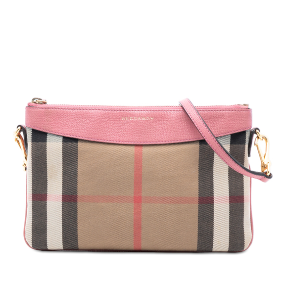Pre-Loved Burberry House Check Canvas Derby Peyton Crossbody